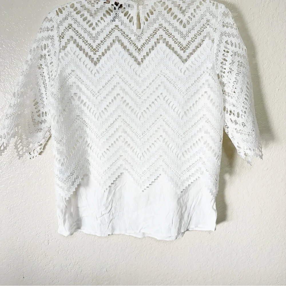 Maje Elegant White Lace Top size 2 M - Picture 9 of 10
